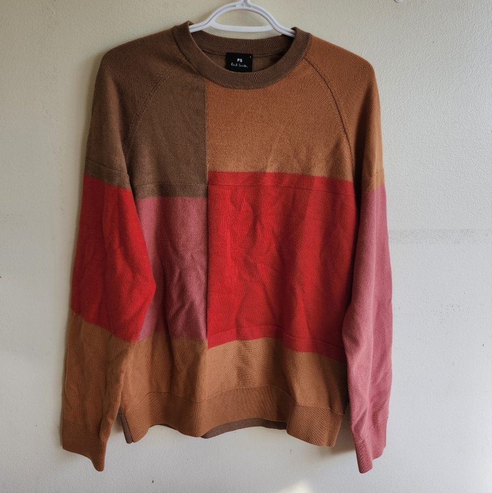 Paul Smith Knit Multicolor Merino Wool And Cotton Blend, Small,EUC